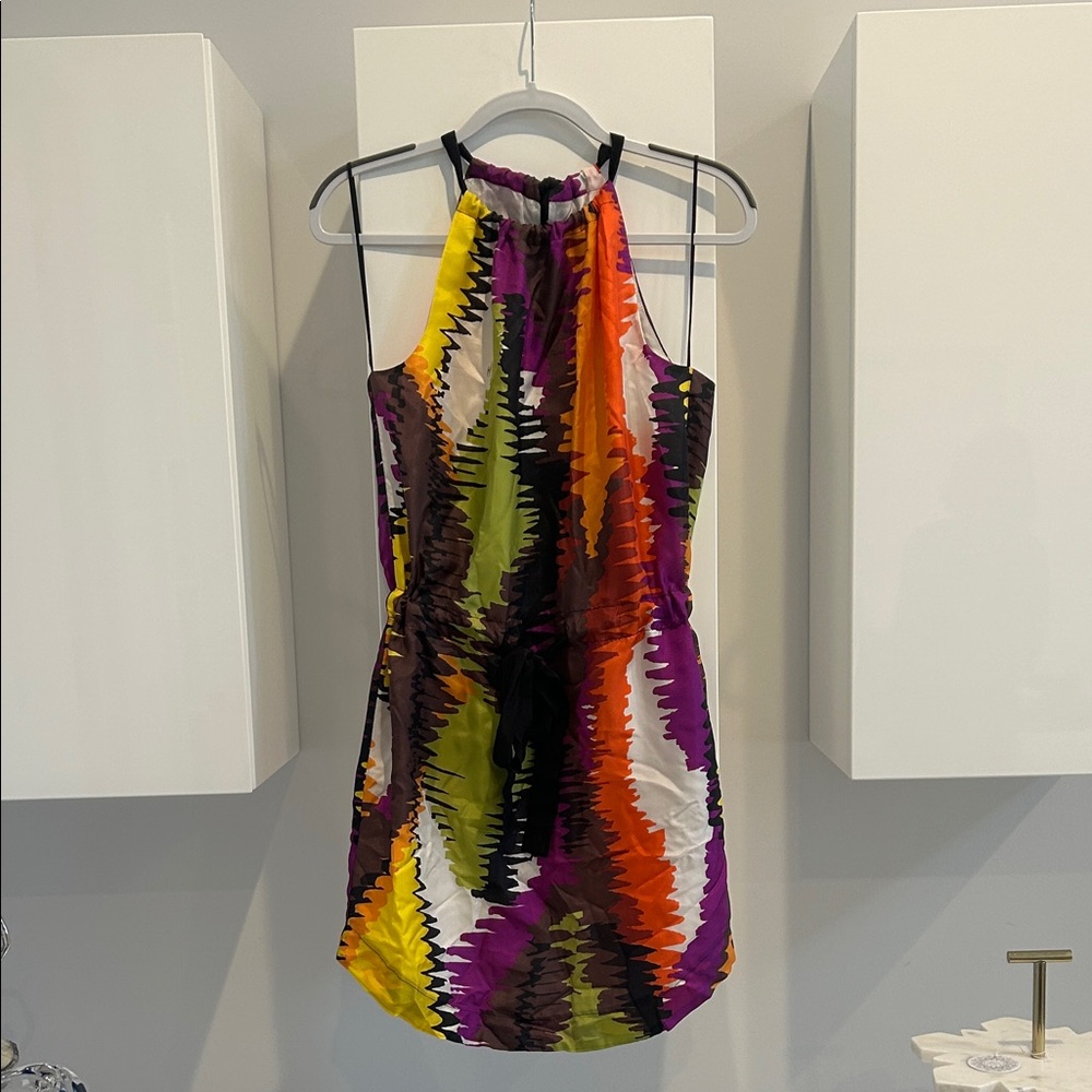 Trina Turk Silk Multicolor Halter Neck Dress